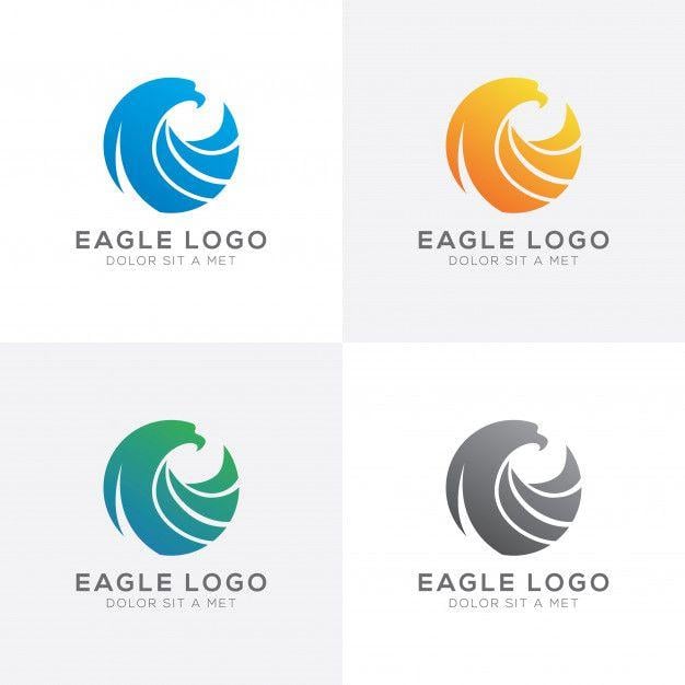 Abstract Eagle Logo - Abstract colorful geometric eagle logo design vector set Vector