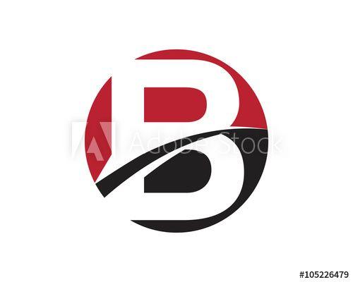 Letter B in Red Circle Logo - B red letter circle logo this stock vector and explore similar
