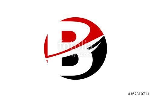 Letter B in Red Circle Logo - B Red Circle Swoosh Letter Logo Stock Image And Royalty Free Vector