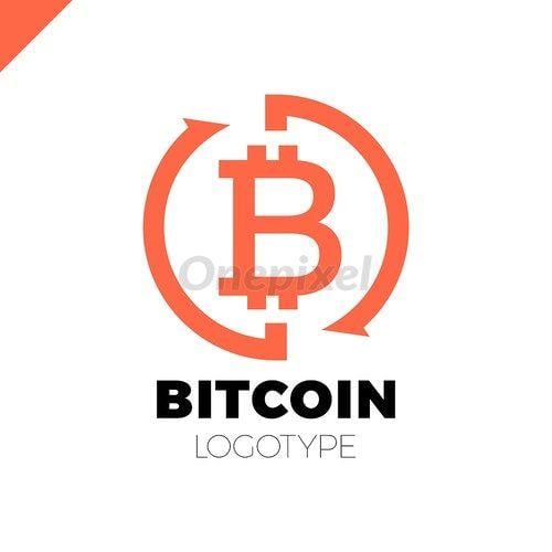 Letter B in Red Circle Logo - Bitcoin Exchange logotype. Letter B in circle with two arrow ...