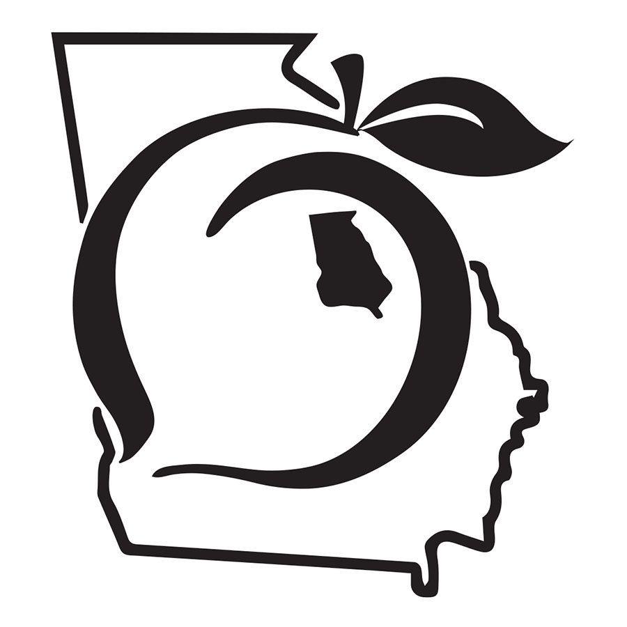 GA Peach Logo - Georgia Peach State Pride Vinyl Decal Sticker Custom Glitter Pink ...