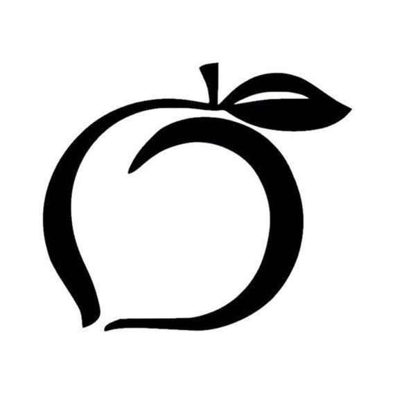 GA Peach Logo - Georgia Peach Vinyl Decal Sticker 396 | Etsy