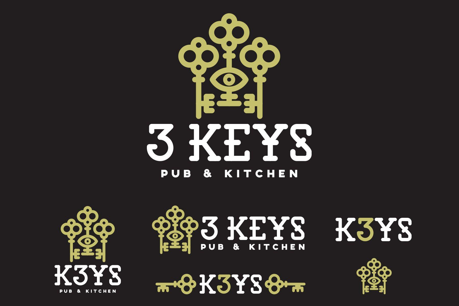 Three Keys Logo - 3 Keys Pub & Kitchen - Airship Design Co.