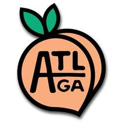 GA Peach Logo - ATL GA Peach Sticker - 'Merica Clothing Co.