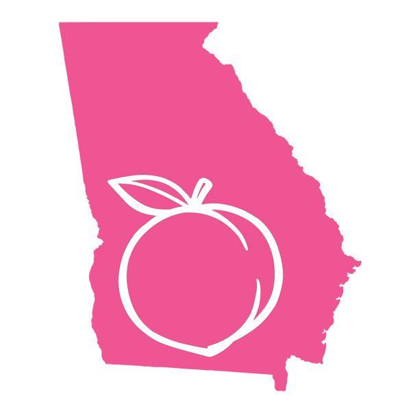 GA Peach Logo - Georgia Peach State Decal | Stirred & Strung
