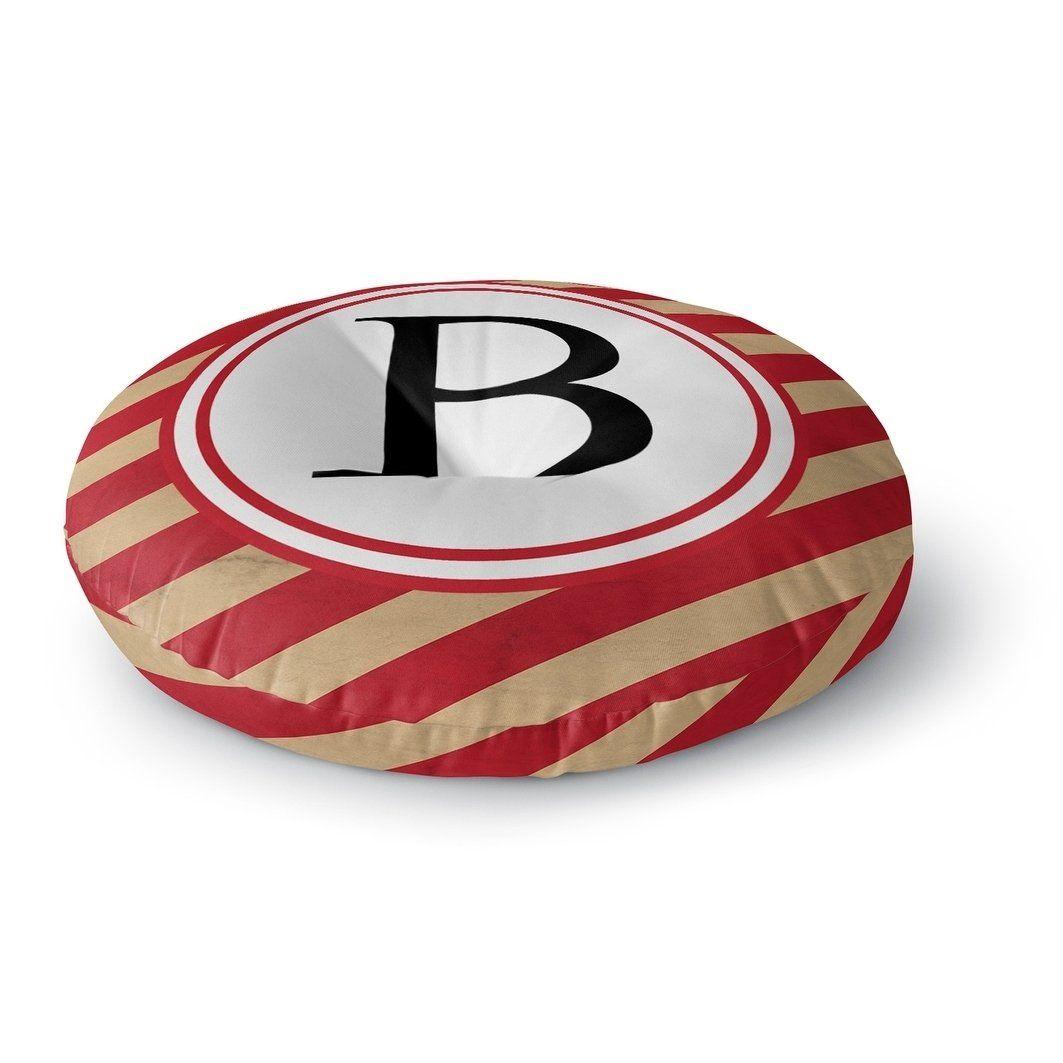 Letter B in Red Circle Logo - Shop Kavka Designs Monogram Letter B Red/Ivory Floor Pillow - On ...