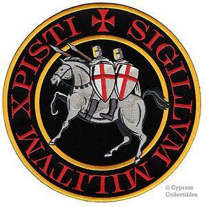 Knights Templar Logo - LARGE BLACK KNIGHTS TEMPLAR SEAL PATCH embroidered CRUSADES ...