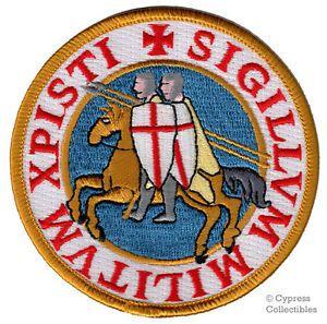 Knights Templar Logo - KNIGHTS TEMPLAR SEAL iron-on PATCH embroidered CRUSADES RELIGIOUS ...