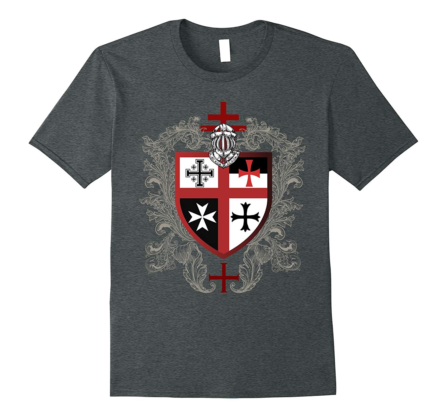 Knights Templar Logo - The Knights Templar T-Shirt Armor Middle Ages Emblem Symbol-ANZ ...