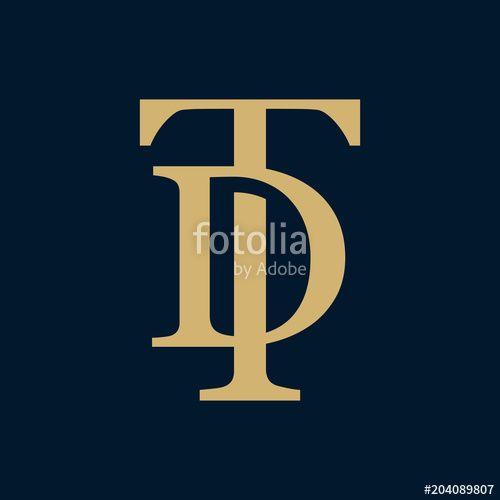TD Logo - Creative elegant line curve vector logotype. Premium letter TD or DT ...