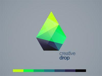 Solid Green Triangle Logo - creative drop | Logos | Pinterest | Logo design, Logos and Creative logo