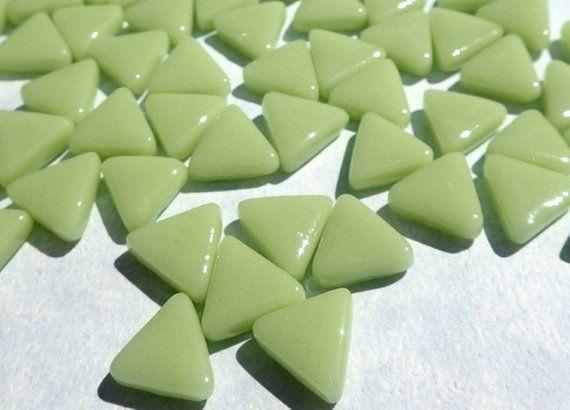 Solid Green Triangle Logo - Small Green Triangle Glass Mosaic Tiles 10mm Opaque Glass