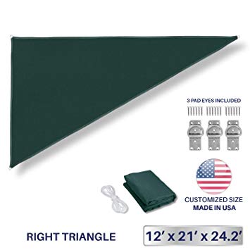 Solid Green Triangle Logo - Amazon.com : Windscreen4less 12' x 21' x 24.2' Triangle Sun Shade