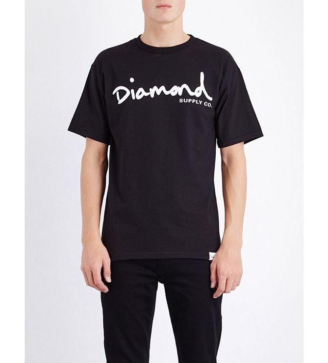 Black Diamond Supply Co Logo - Perfect Diamond Supply Co. Script-Print Cotton-Jersey T-Shirt Men ...