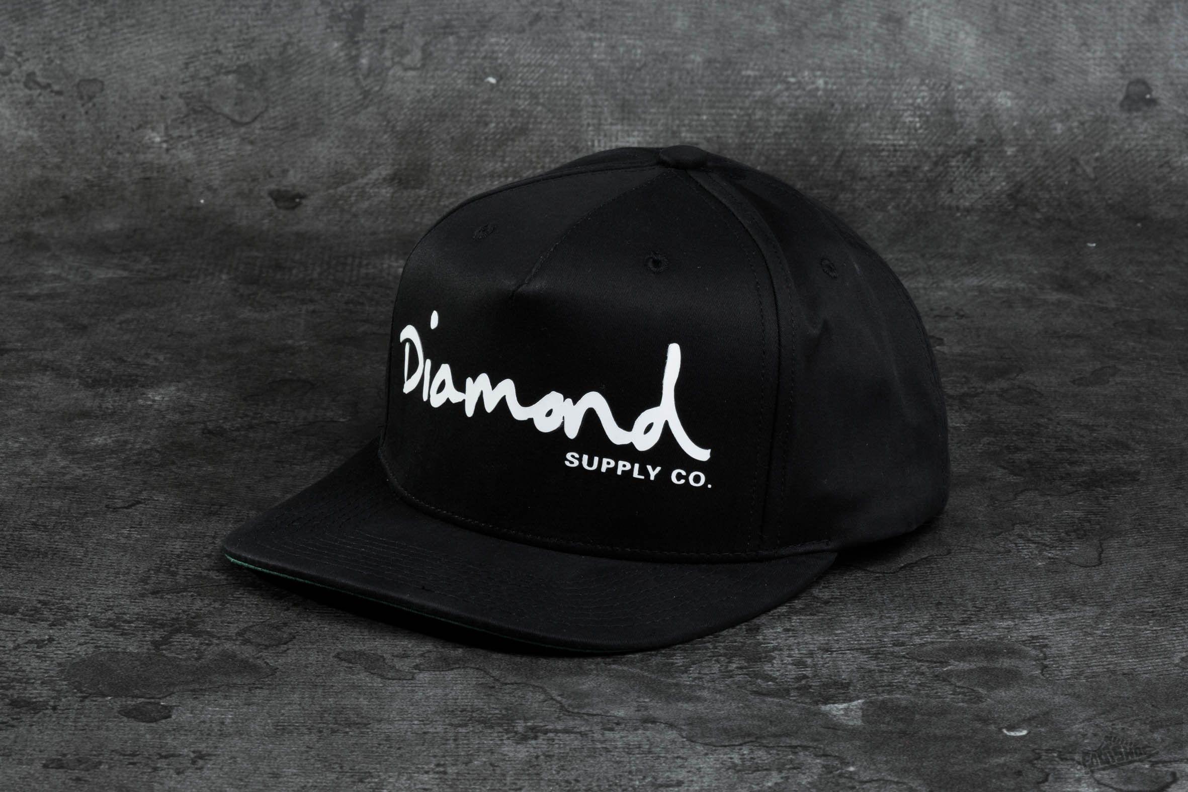 Diamond Supply Co Script Logo - Diamond Supply Co. OG Script Snapback Black | Footshop