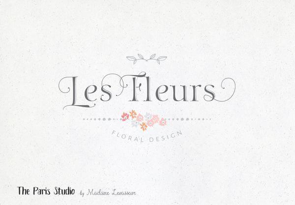 Vintage Floral Logo - Hand Drawn Style Vintage Floral Logo Design by The Paris Studio ...