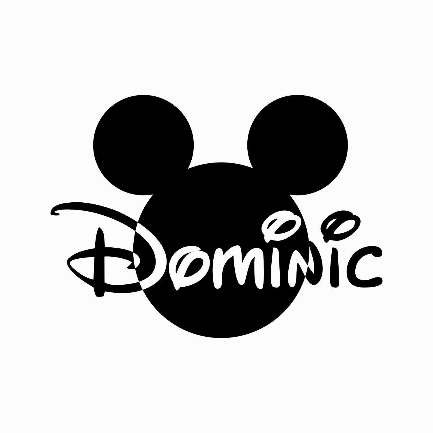 Mickey Mouse Head Logo - Mickey Mouse Name Wall Decal Head Ears Vinyl Sticker