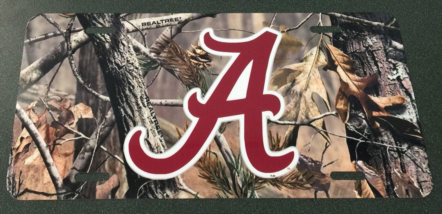 Camo Alabama Logo - University of alabama camouflage metal car tag new license | Etsy