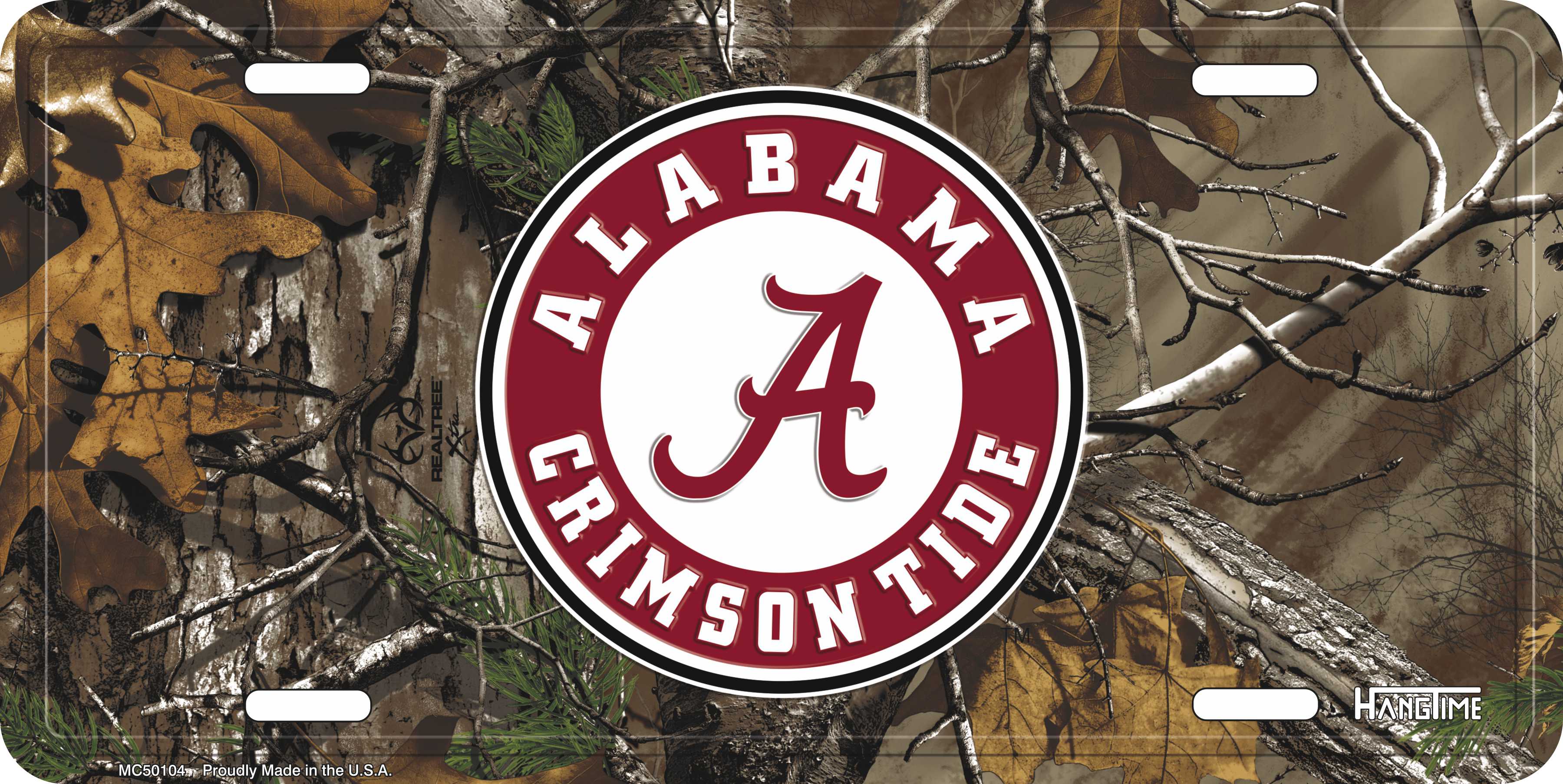 Camo Alabama Logo - Alabama Crimson Tide Team Logo Camouflage Metal License Plate