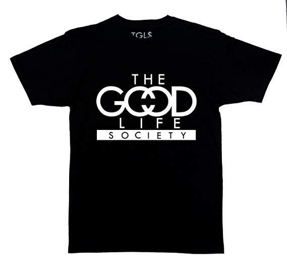 Well Known Clothing Logo - Men's T Shirt Black Logo Short Sleeve The Good Life