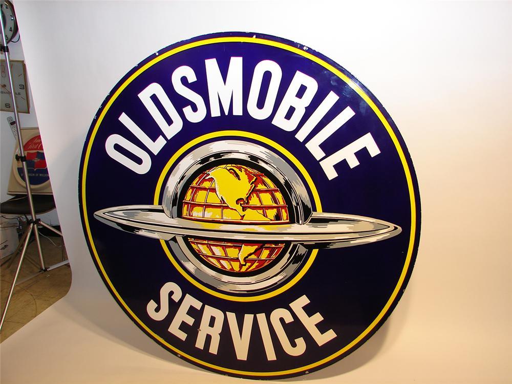 Double Globe Logo - Splendid 1940s Oldsmobile double-sided porcelain dealership s