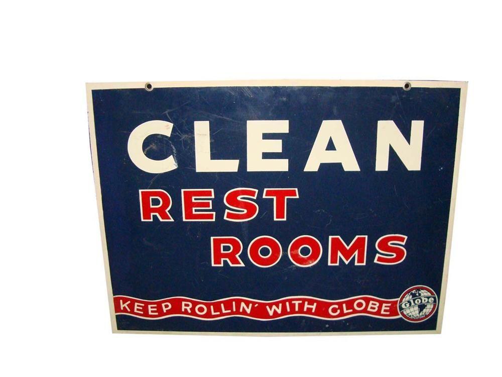 Double Globe Logo - Extremely rare 1930s-40s Globe 'Clean Rest Rooms' double-side