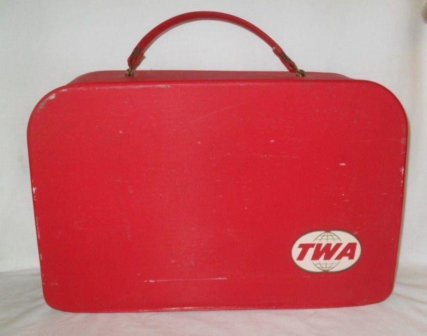Double Globe Logo - TWA Trans World Airlines Twin Double Globe Logo Suitcase Rare