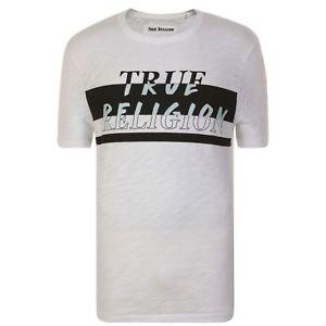 New True Religion Logo - Mens TRUE RELIGION Stripe Logo T Shirt Crew Neck Short Sleeve New | eBay