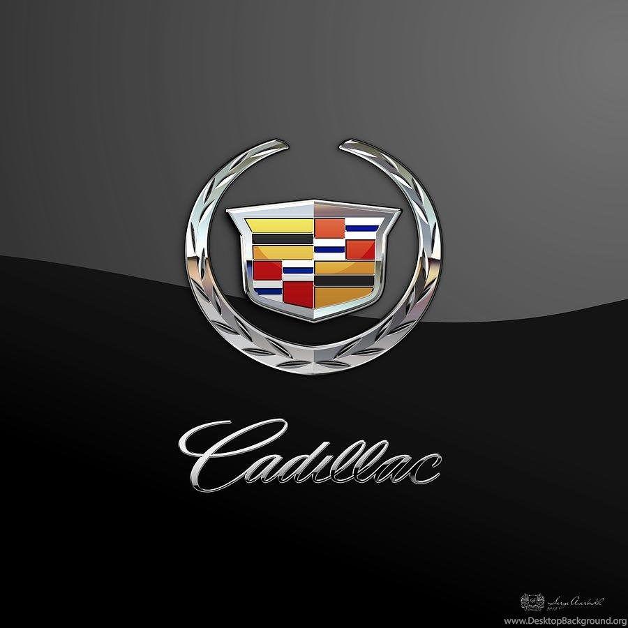 Black Cadillac Logo - Cadillac 3D badge logo on black serge Desktop Background
