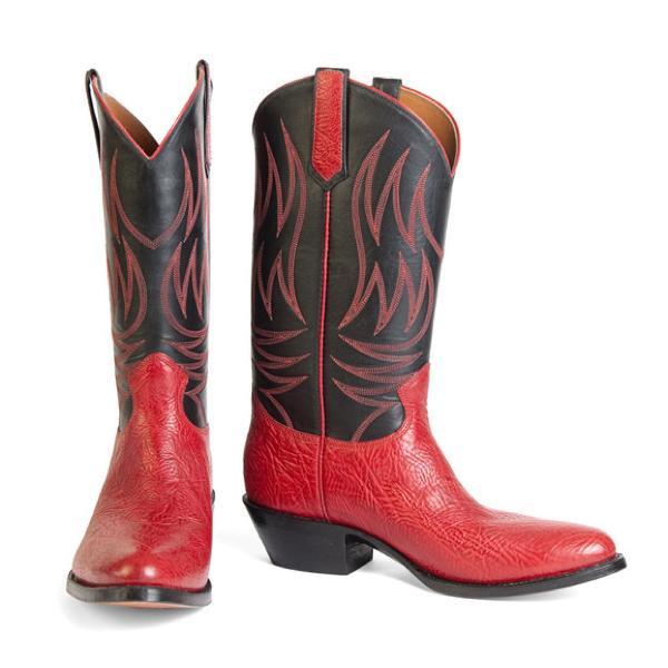 Red and Black Cowboy Logo - Red & Black Leather Cowboy Boot - Espinoza Boot Maker