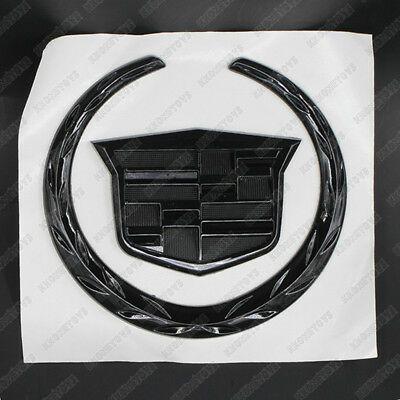 Black Cadillac Logo - FRONT GRILLE HOOD Emblem Ornament Badge Logo Symbol Black CADILLAC ...