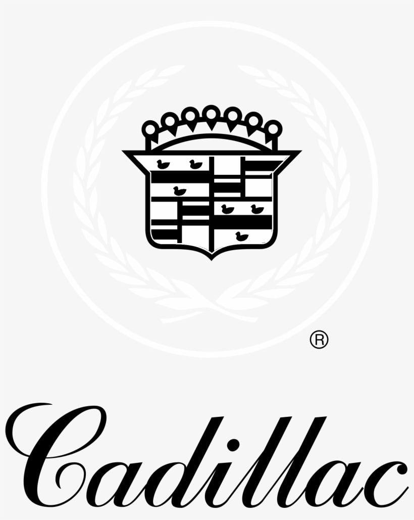 Black Cadillac Logo - Cadillac Logo Black And White Sticker R111 Inch