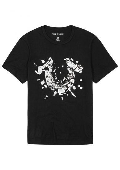 New True Religion Logo - True Religion Distressed logo cotton T-shirt Fashion Men Casual ...