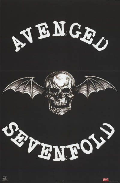 Avenged Sevenfold Skull Logo - Avenged Sevenfold Batwing Skull Logo A7X Music Poster 22x34 | DAMION ...