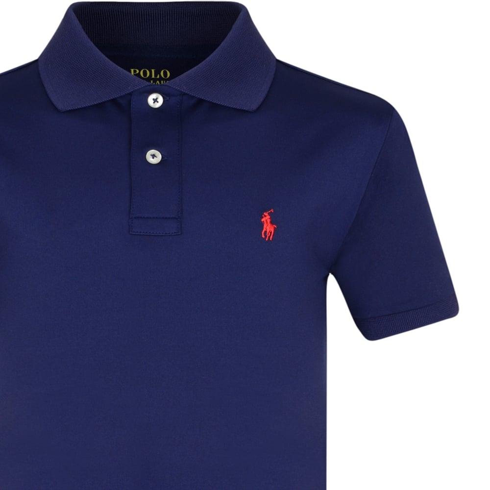 Ralph Lauren Polo Blue Logo - Ralph Lauren Boys Navy Polo Shirt with Red Logo - Ralph Lauren from ...