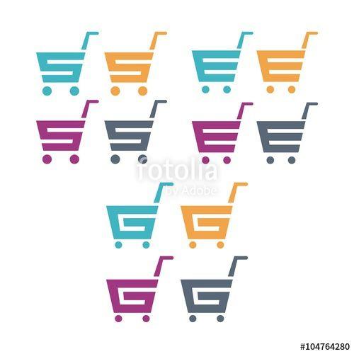 Cart Logo - Shopping Cart Logo, Letter S, E, G, Design Vector Logo Stock image