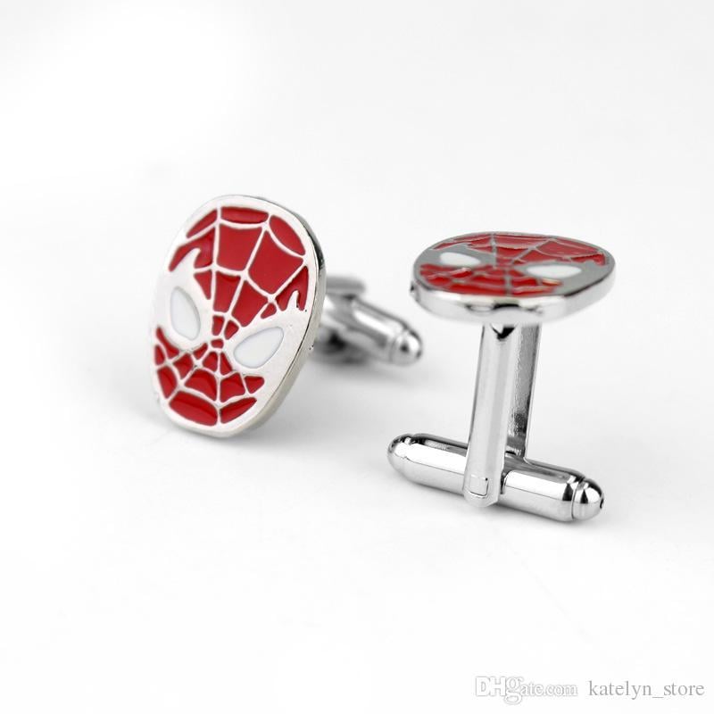 Simple Spider Man Logo - Superhero Style Simple Spider-Man Logo French Cufflinks For Mens ...