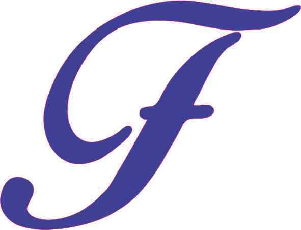 Cursive F Logo - Blue Cursive F Monogram Sticker Vinyl Car Window Decal Stickers