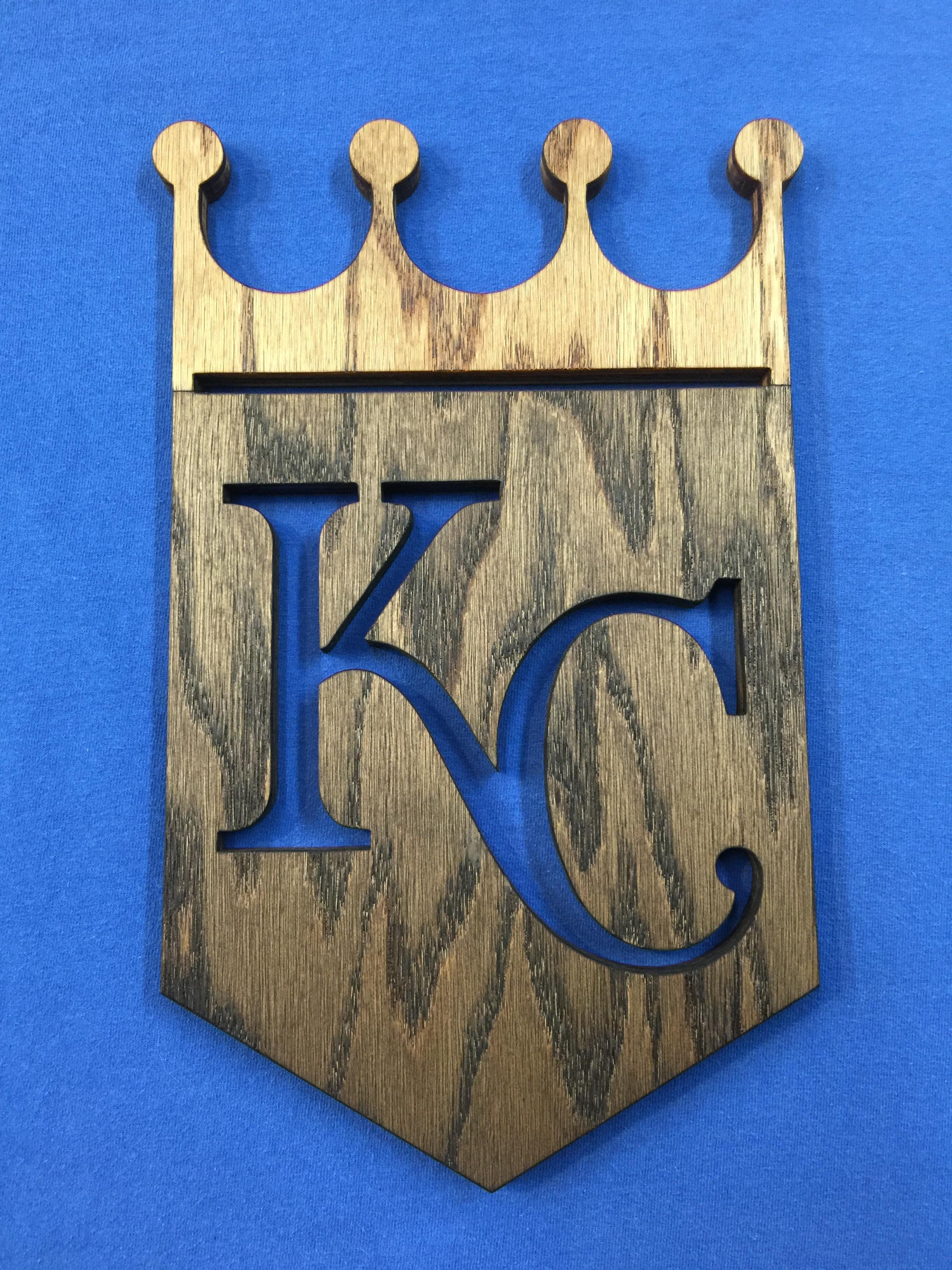KC Royals Logo - Handmade Wooden KC Royals Logo