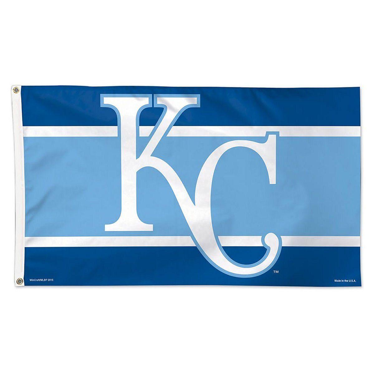 KC Royals Logo - Buy Kansas City Royals Flag 3x5 KC Logo Navy Light Blue Deluxe ...