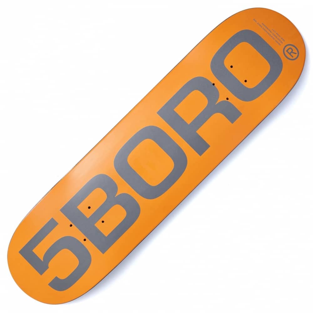 5 Orange Logo - Fiveboro Skateboards 5B EXT Logo Orange Deck 8.5