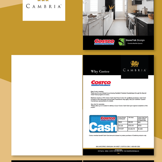 Costco Company Logo - Costco and Cambria Sales Booklet for Countertop Company! | Other ...