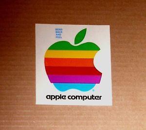 Rainbow Apple Logo - Old Rainbow Apple Computer Logo Sticker - L | eBay