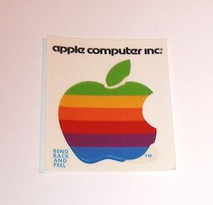 Old Computer Logo - Old Rainbow Apple Computer Logo Sticker - NEW | eBay