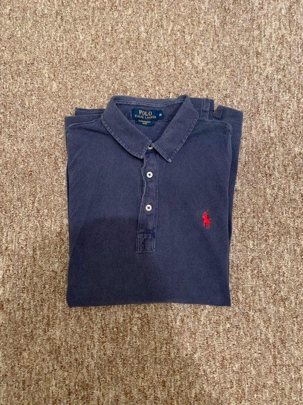 Blue with Red Polo Logo - Men's Ralph Lauren polo shirt, navy blue. Size Medium