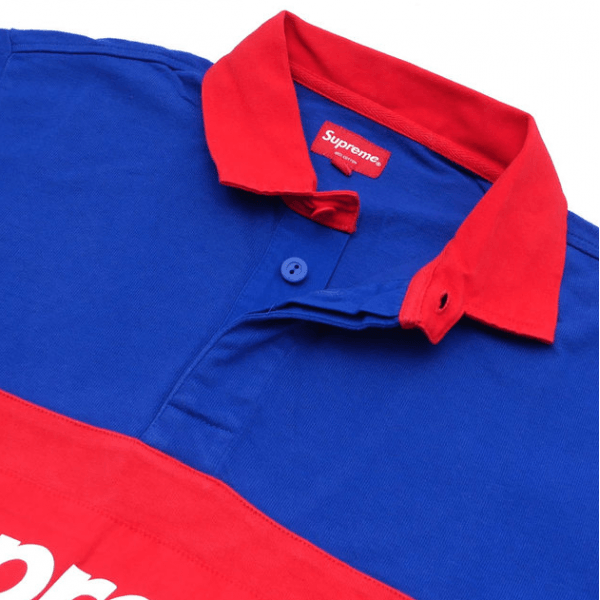 Blue with Red Polo Logo - NEW! Supreme Rugby Box Logo Polo Shirt | Buy Supreme Online
