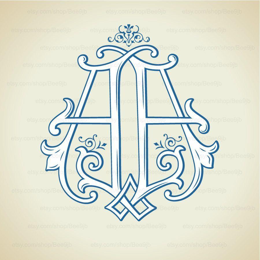 AA Logo - Wedding logo AA. Vintage Monogram. Wedding Clip Art. monogram
