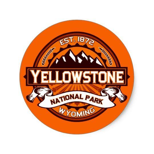 Yellowstone Logo - Yellowstone National Park Logo Classic Round Sticker | Zazzle.com