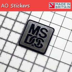 Dos Logo - x1 MS-DOS logo metalic black silver sticker badge | eBay