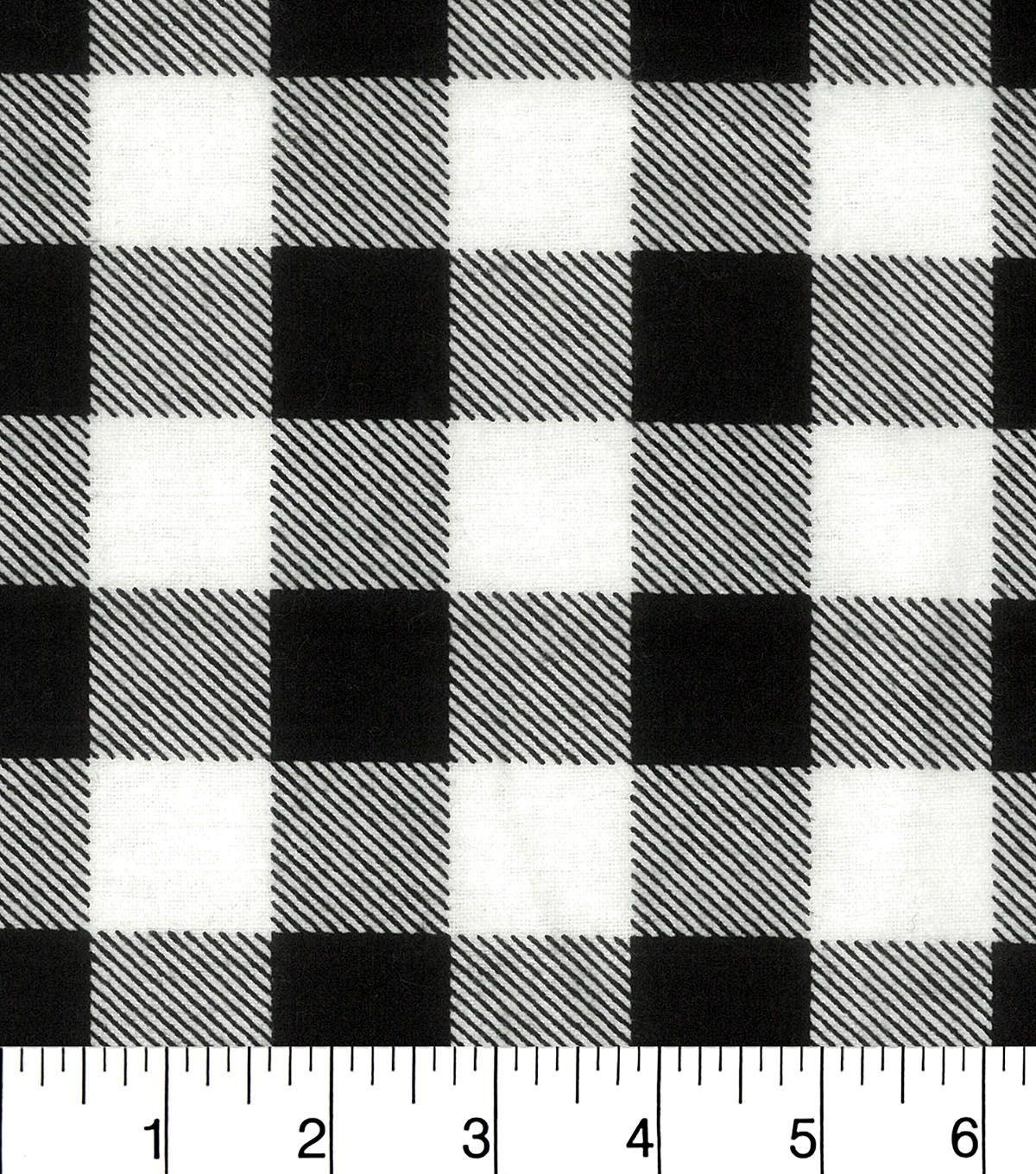 Black and White Checkered Logo - Snuggle Flannel Fabric -Black White Buffalo Check